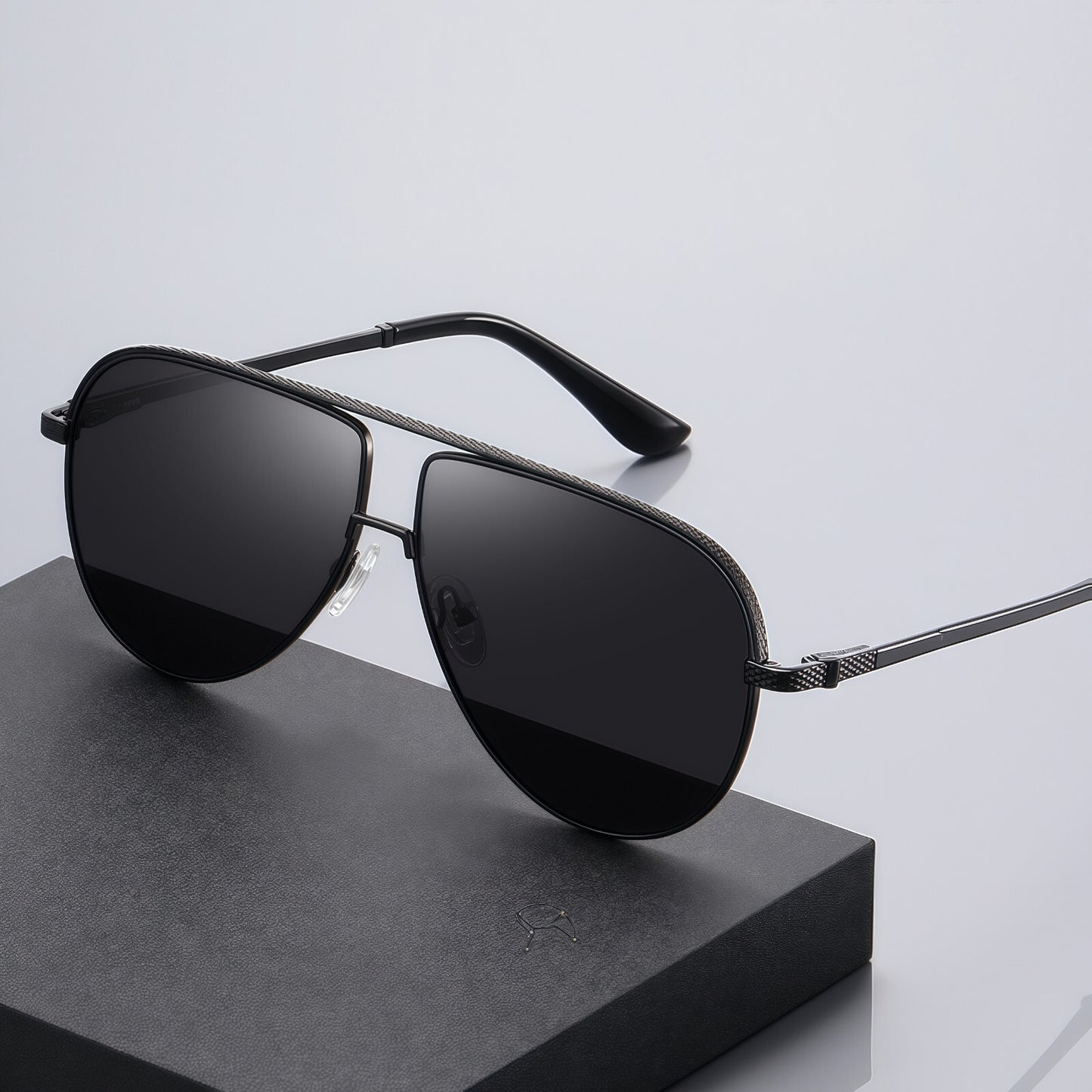 Men Flexible Temples Polarized Aviator Double Beam Anti-Glare Driving Sunglasses # JS8540