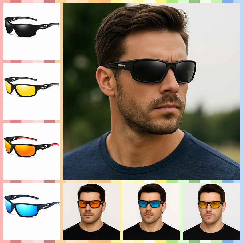 Men HD Polarized UV400 Anti-Glare Wrap Around Sports Driving Sunglasses Cycling # 201910