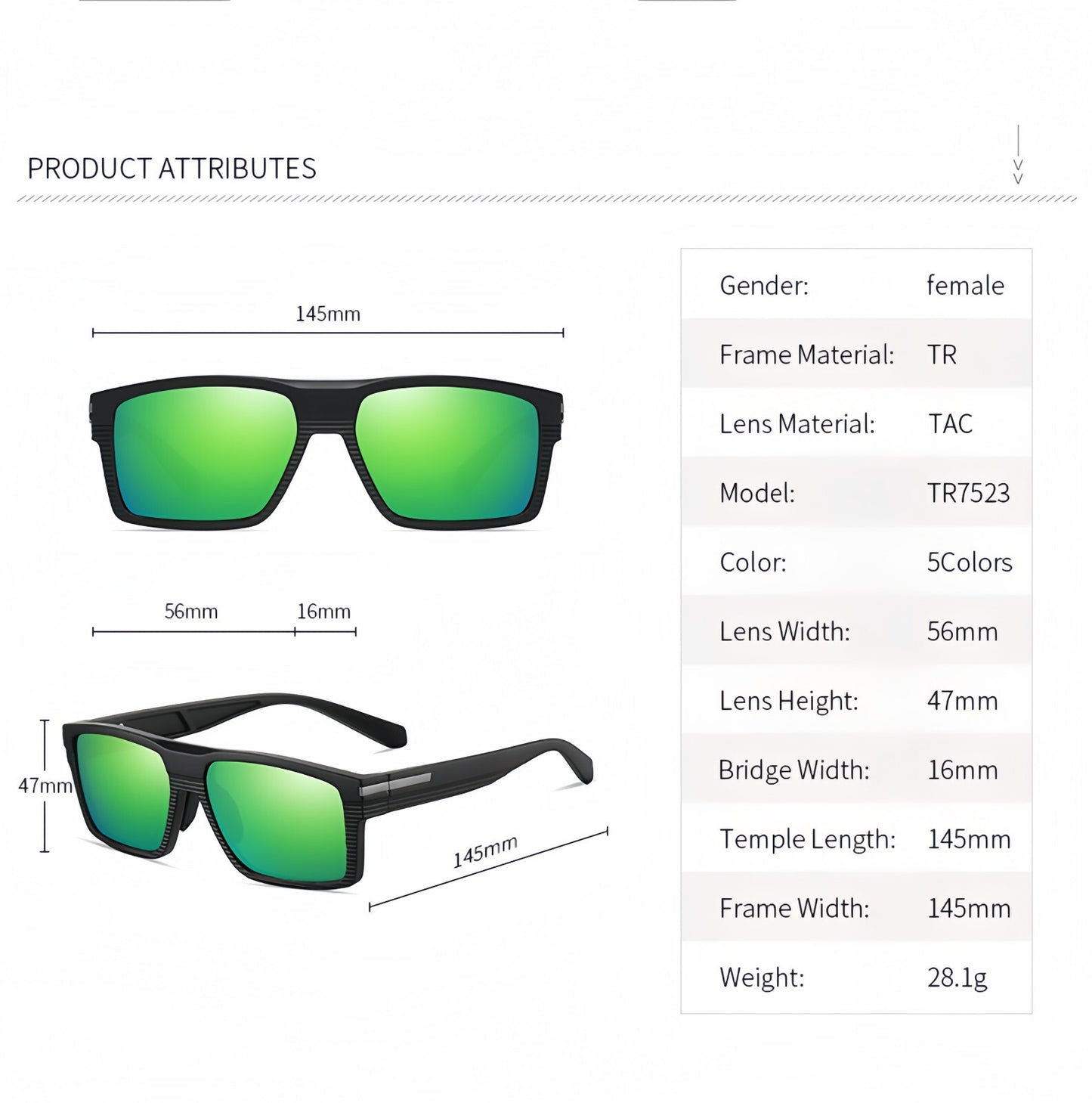 Men Polarized Sports Driving Sunglasse Anti-Glare UV Comfort Fit Cycling Running # TR7523