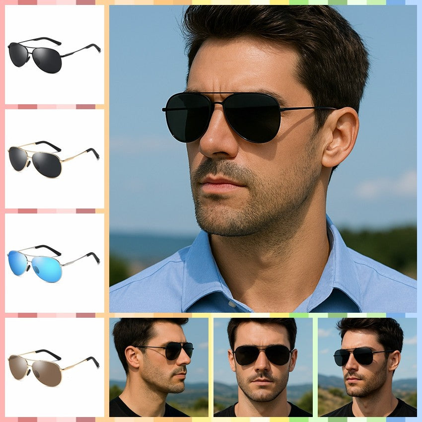 Men’s Polarized Aviator Sunglasses UV400 Metal Driving Outdoor Sports Daily Wear # 0971