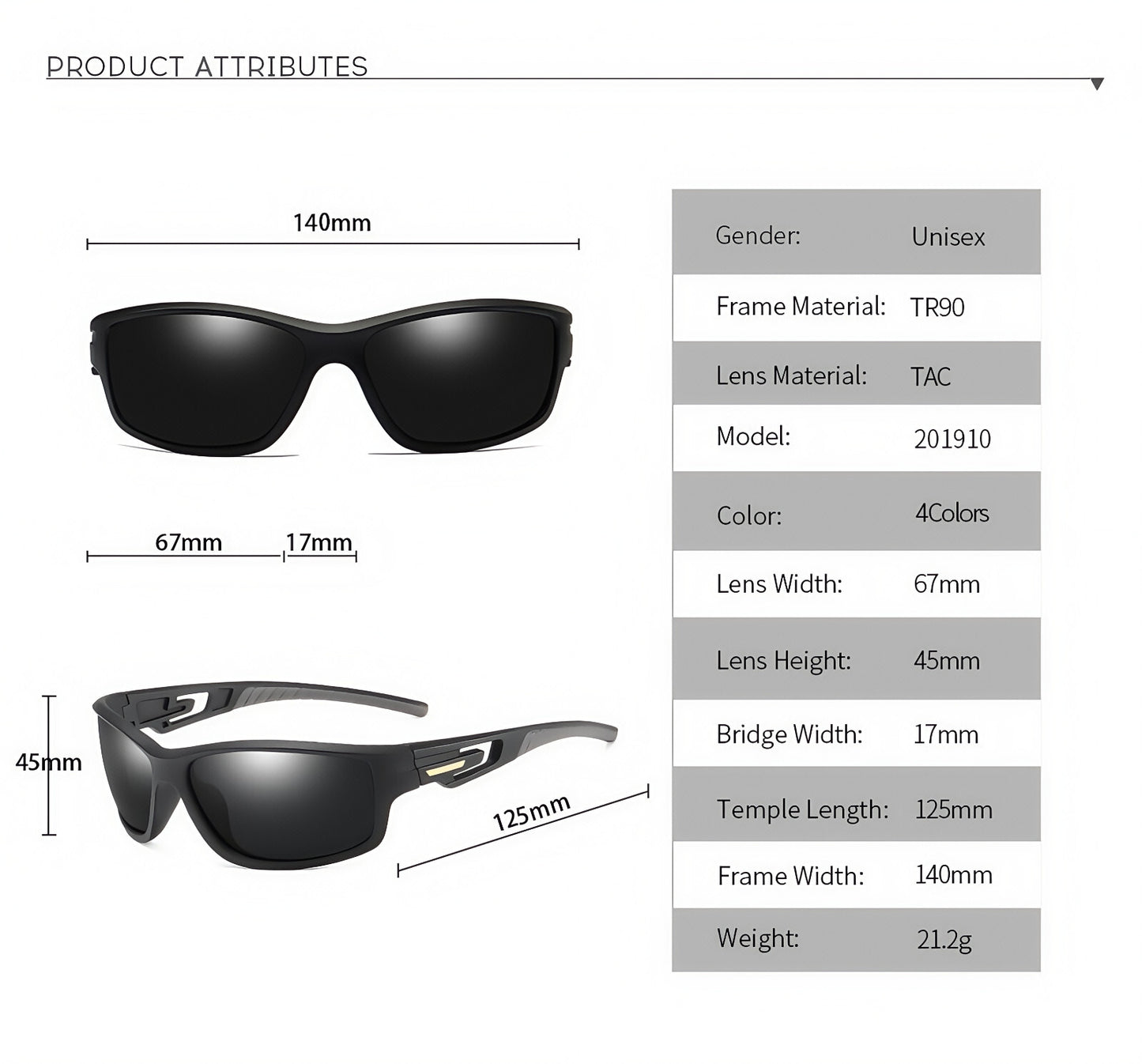 Men HD Polarized UV400 Anti-Glare Wrap Around Sports Driving Sunglasses Cycling # 201910