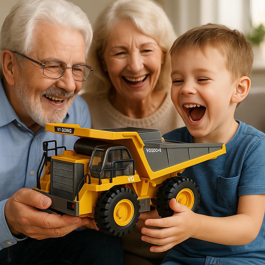 Remote Control Multi-Terrain Dump Truck Tipper Loader Bulldozer RC Toy Boys Gift