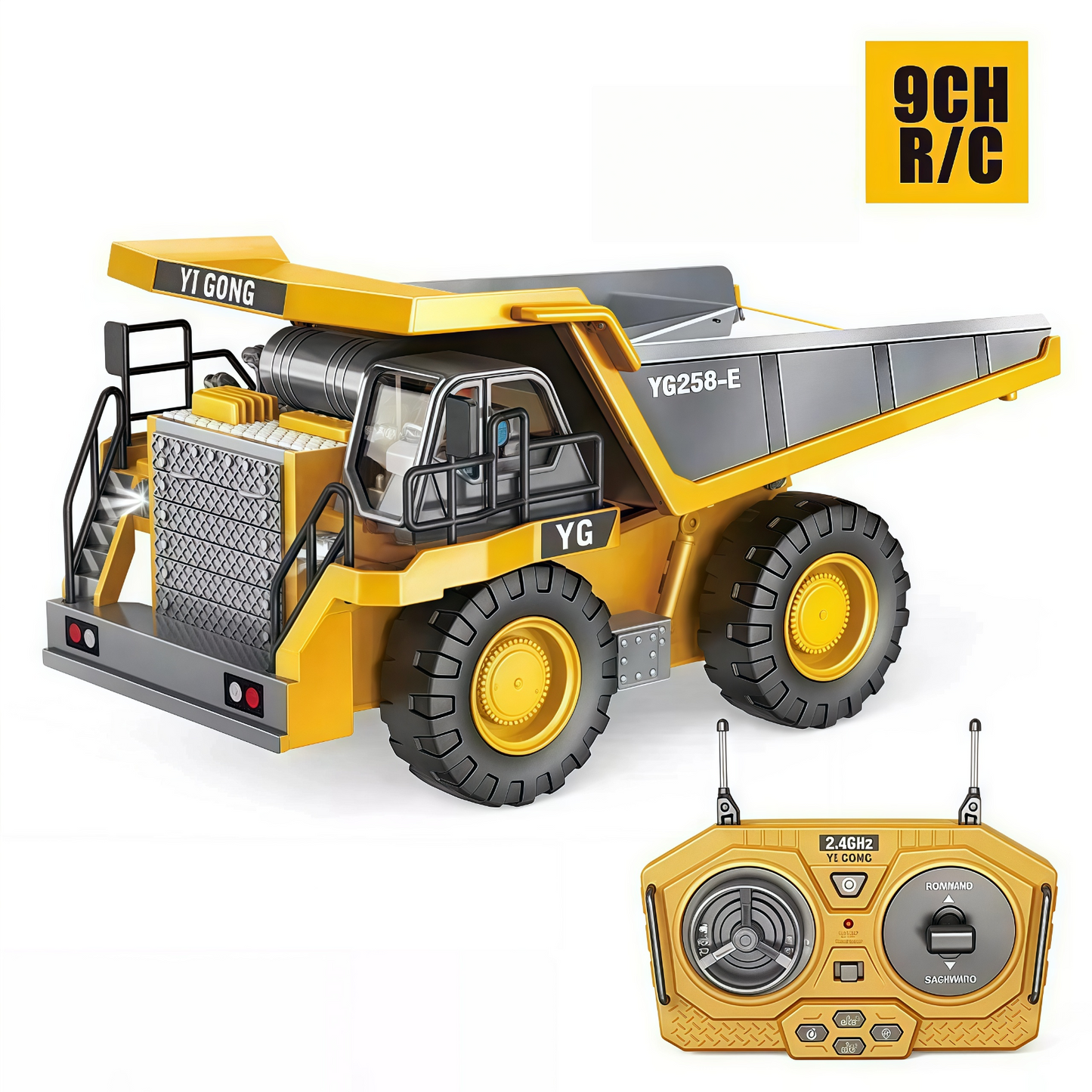 Remote Control Multi-Terrain Dump Truck Tipper Loader Bulldozer RC Toy Boys Gift