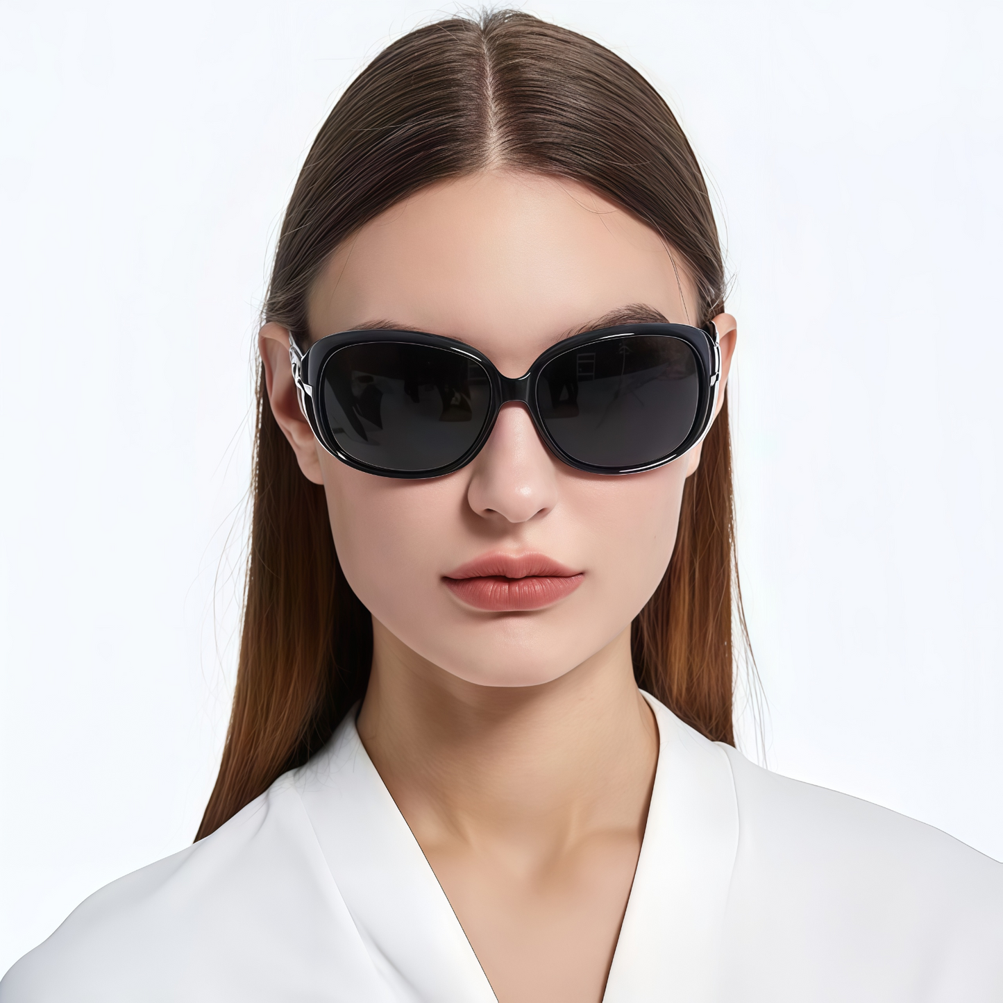 Women Diamond-Inspired Arms Anti-UV400 Polarized Sunglasses Travel Driving Beach # ST2012