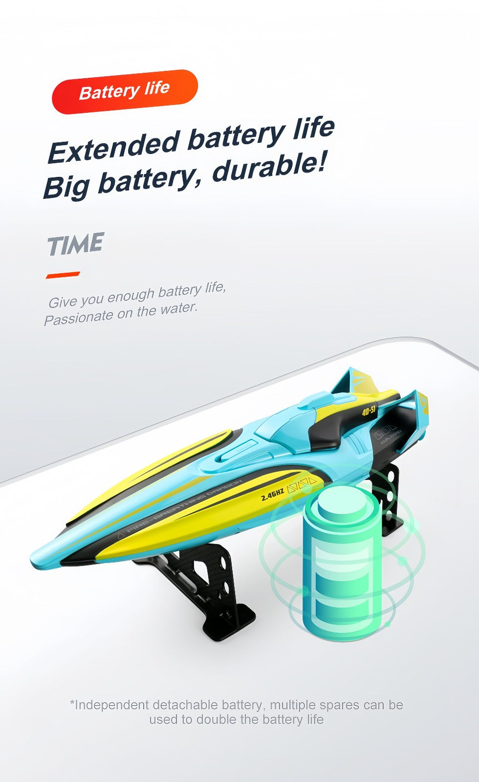 2.4GHz Waterproof S1 Long Range Wireless Remote Control High Speed Boat Toy Gift