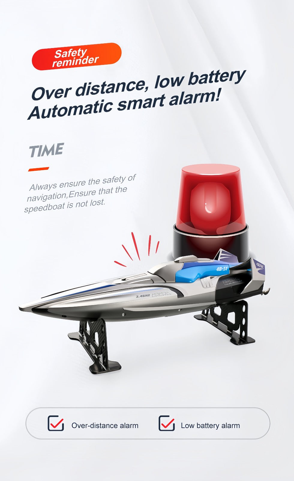 2.4GHz Waterproof S1 Long Range Wireless Remote Control High Speed Boat Toy Gift