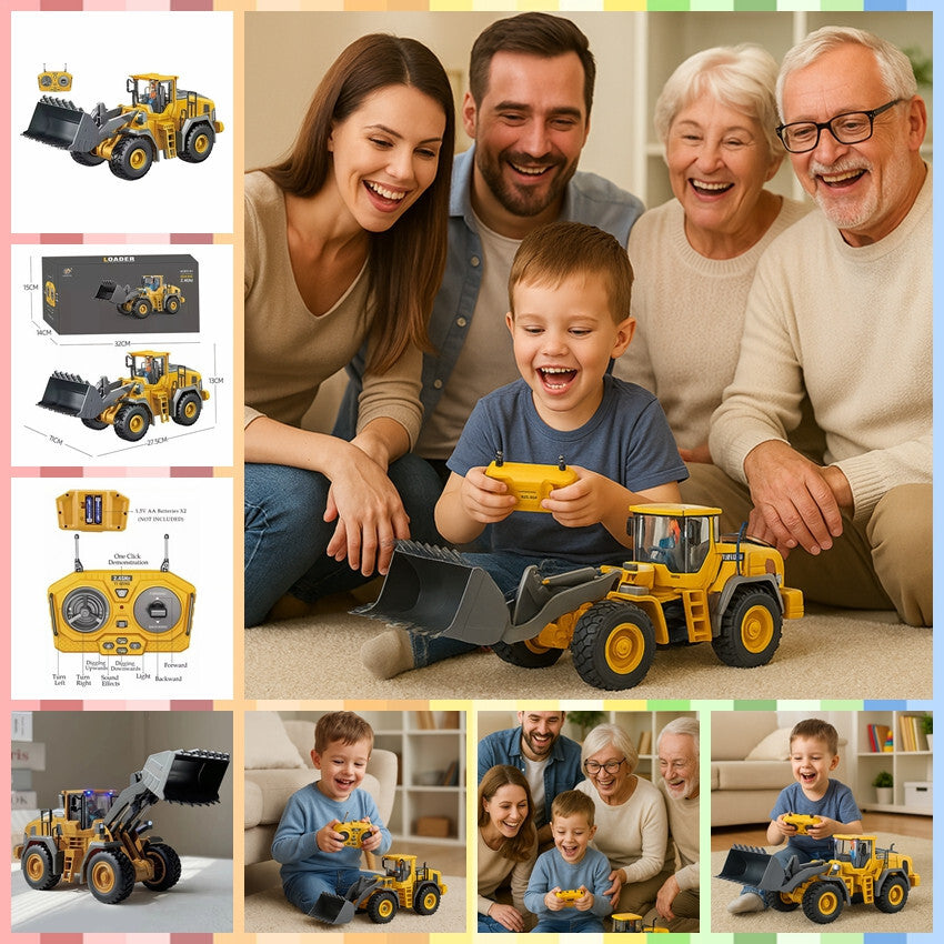 Remote Control Loader Electric Bulldozer Truck Boy Birthday Gift Idea Kid RC Toy