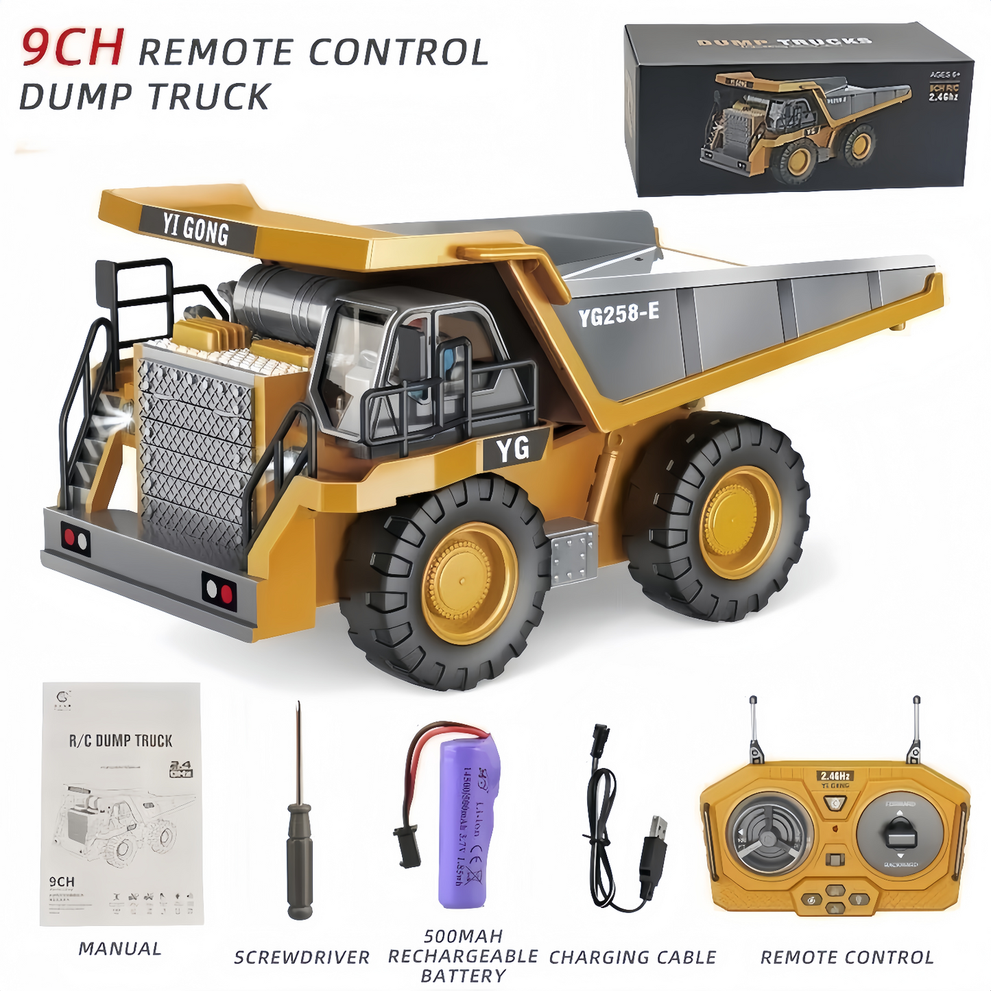 Remote Control Multi-Terrain Dump Truck Tipper Loader Bulldozer RC Toy Boys Gift