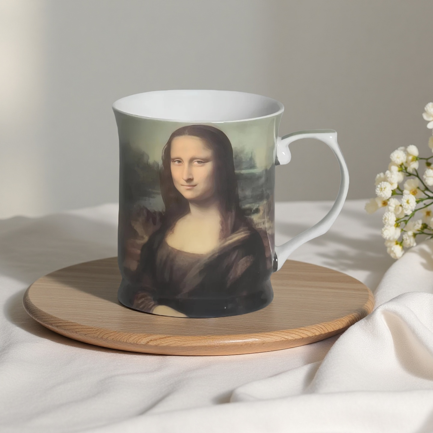 415cc Fine Porcelain Art Mug Classic Masterpiece Style Coffee Tea Cup Decor Gift # CW1696