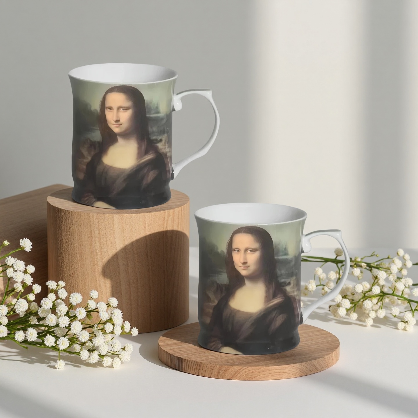 415cc Fine Porcelain Art Mug Classic Masterpiece Style Coffee Tea Cup Decor Gift # CW1696