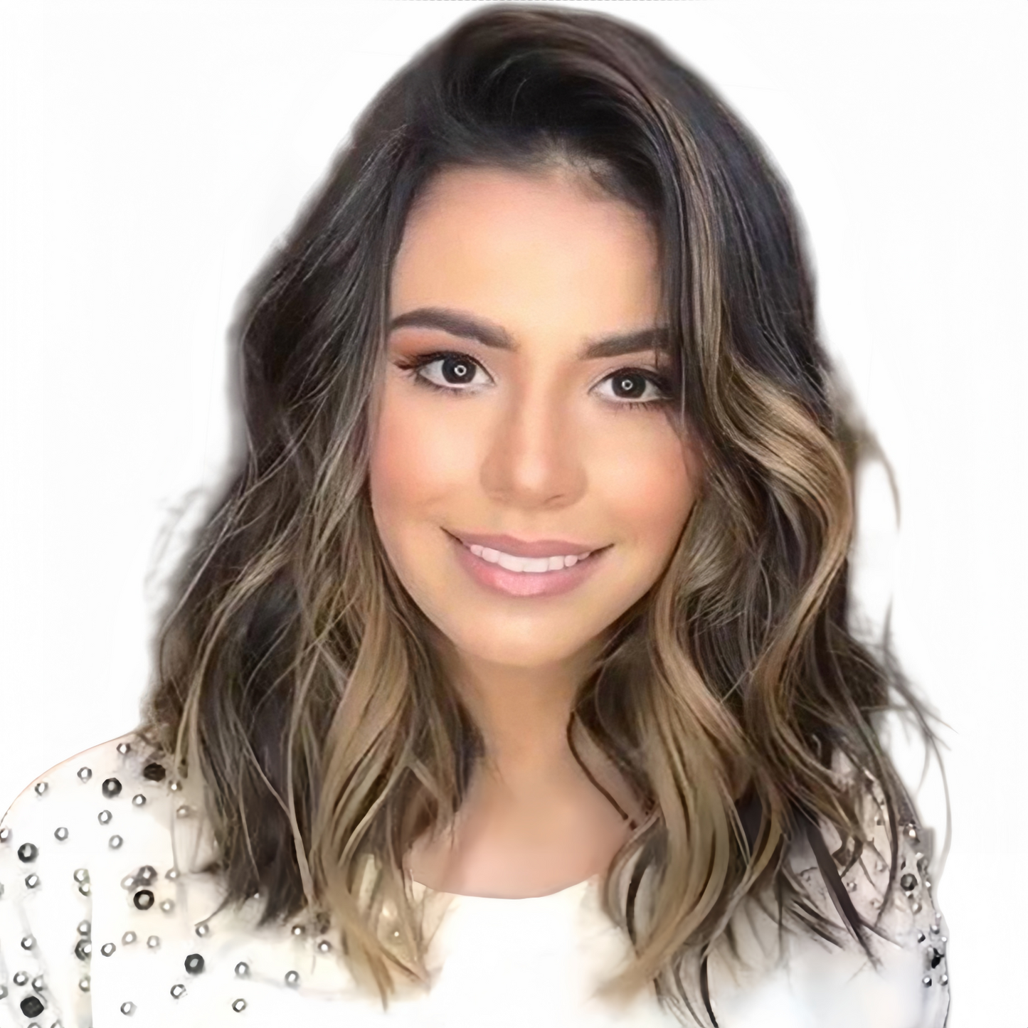 Women Breathable Natural Wavy Bob Wig with Highlight Windproof Stylish Synthetic Hair # 1009