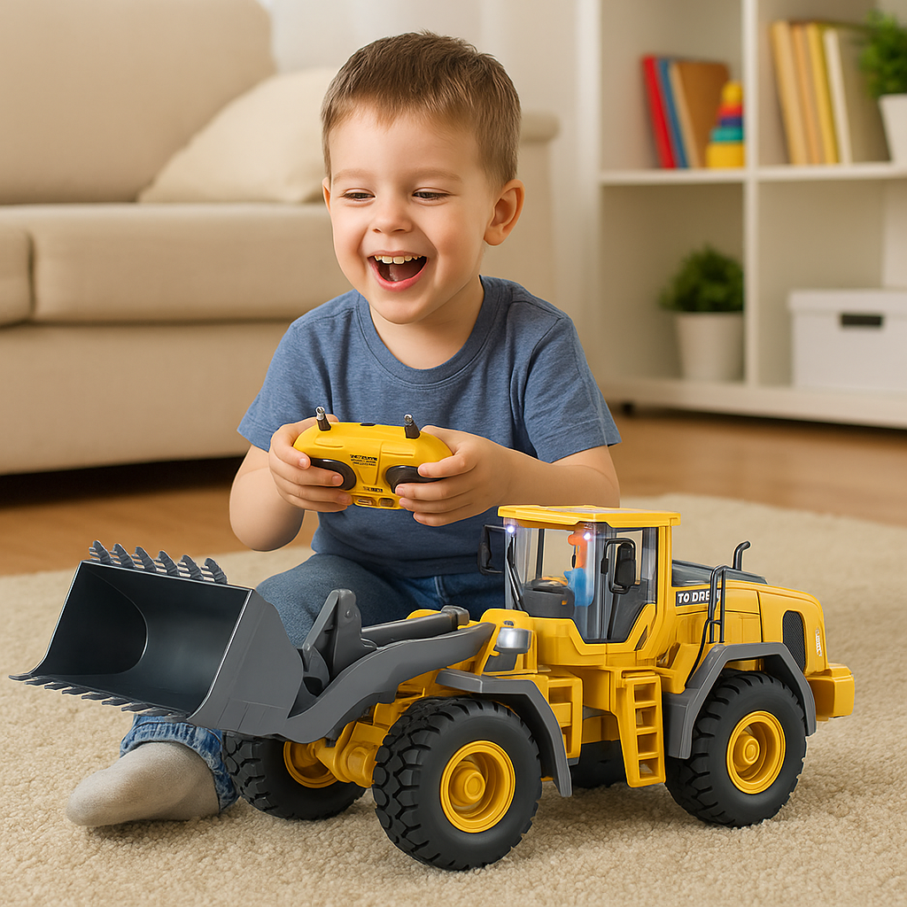 Remote Control Loader Electric Bulldozer Truck Boy Birthday Gift Idea Kid RC Toy