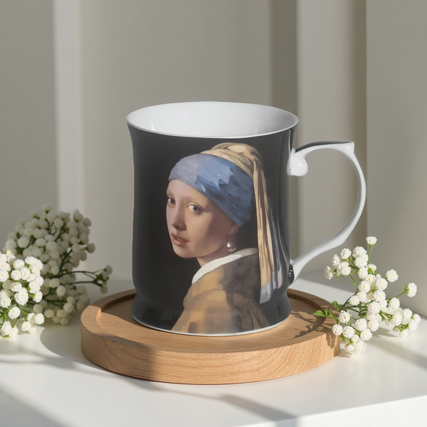 415cc Fine Porcelain Art Mug Classic Masterpiece Style Coffee Tea Cup Decor Gift # CW1696