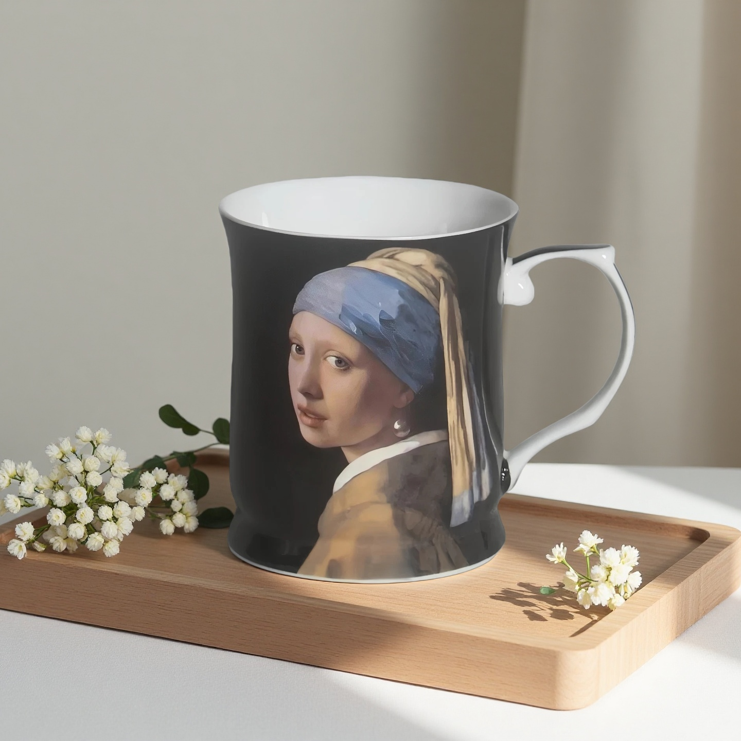 415cc Fine Porcelain Art Mug Classic Masterpiece Style Coffee Tea Cup Decor Gift # CW1696