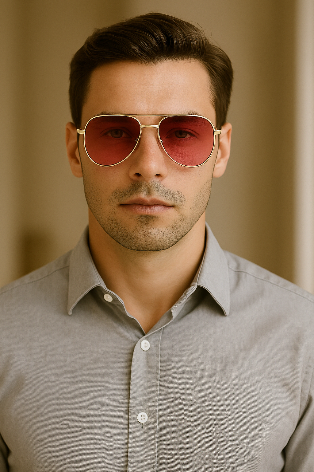 Men Polarized Aviator Sunglasses Lightweight UV400 Anti Glare Double Beam Design # JS8509