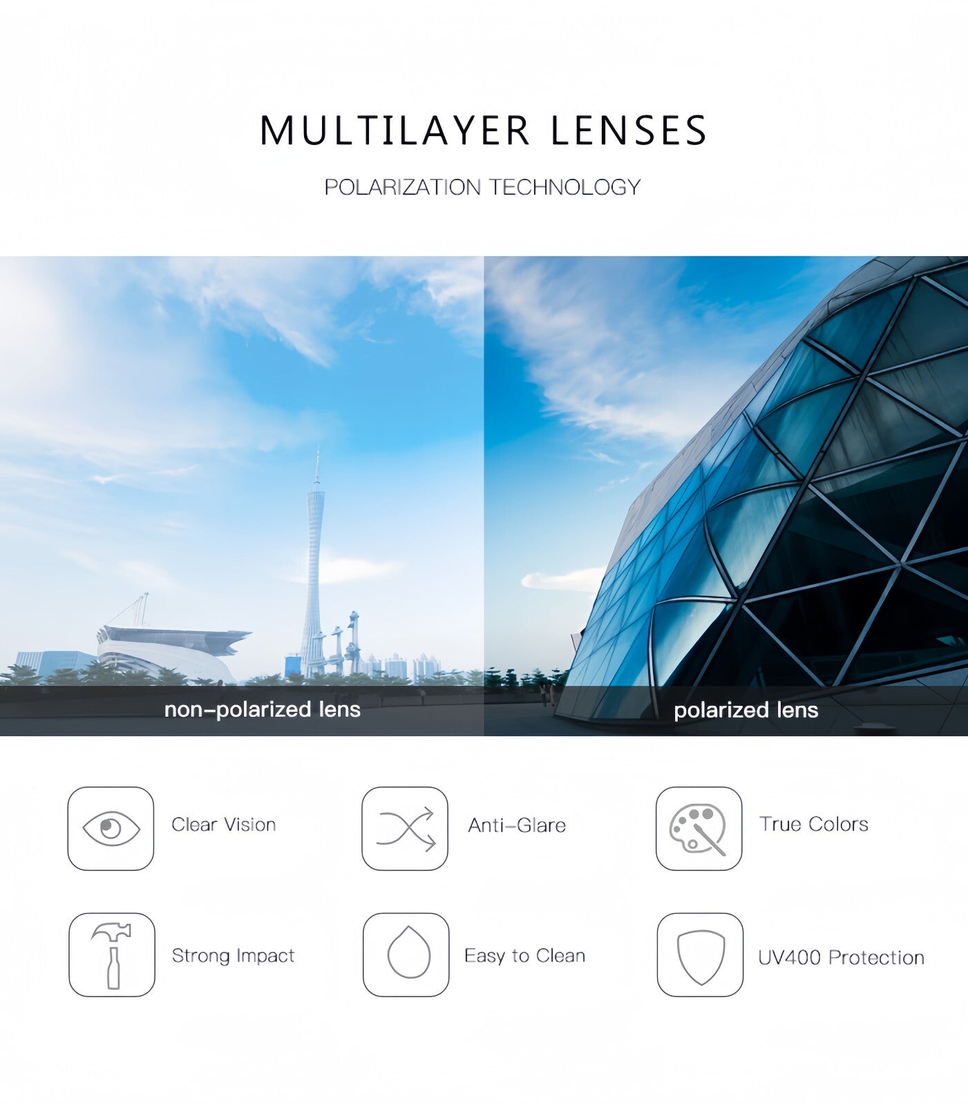 Men Polarized Sports Driving Sunglasse Anti-Glare UV Comfort Fit Cycling Running # TR7523