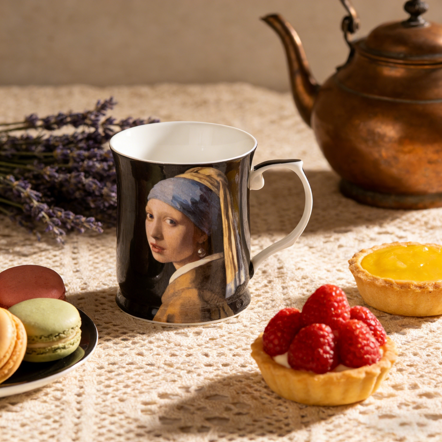415cc Fine Porcelain Art Mug Classic Masterpiece Style Coffee Tea Cup Decor Gift # CW1696
