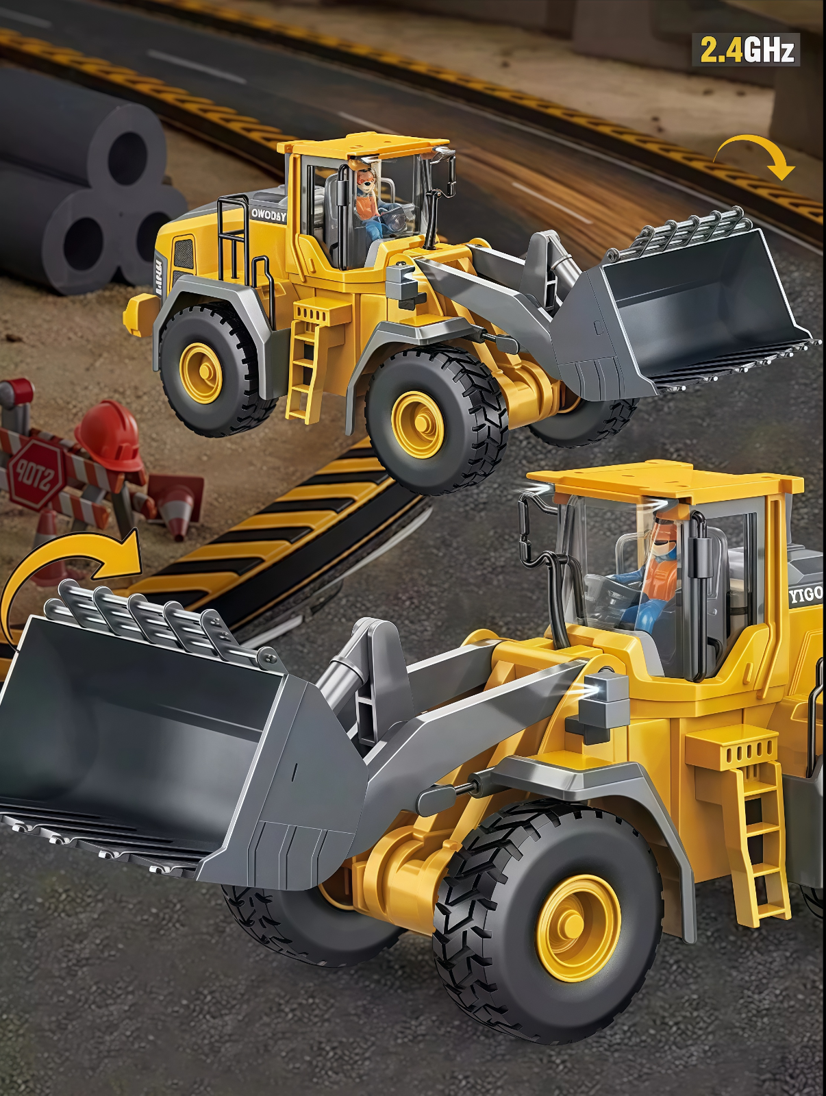 Remote Control Loader Electric Bulldozer Truck Boy Birthday Gift Idea Kid RC Toy