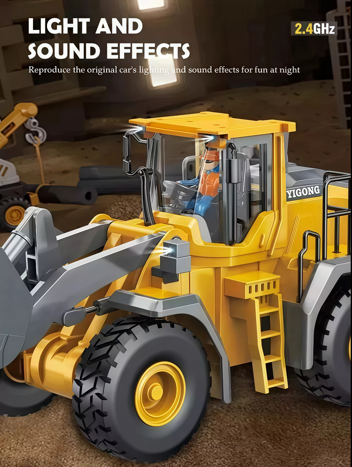 Remote Control Loader Electric Bulldozer Truck Boy Birthday Gift Idea Kid RC Toy