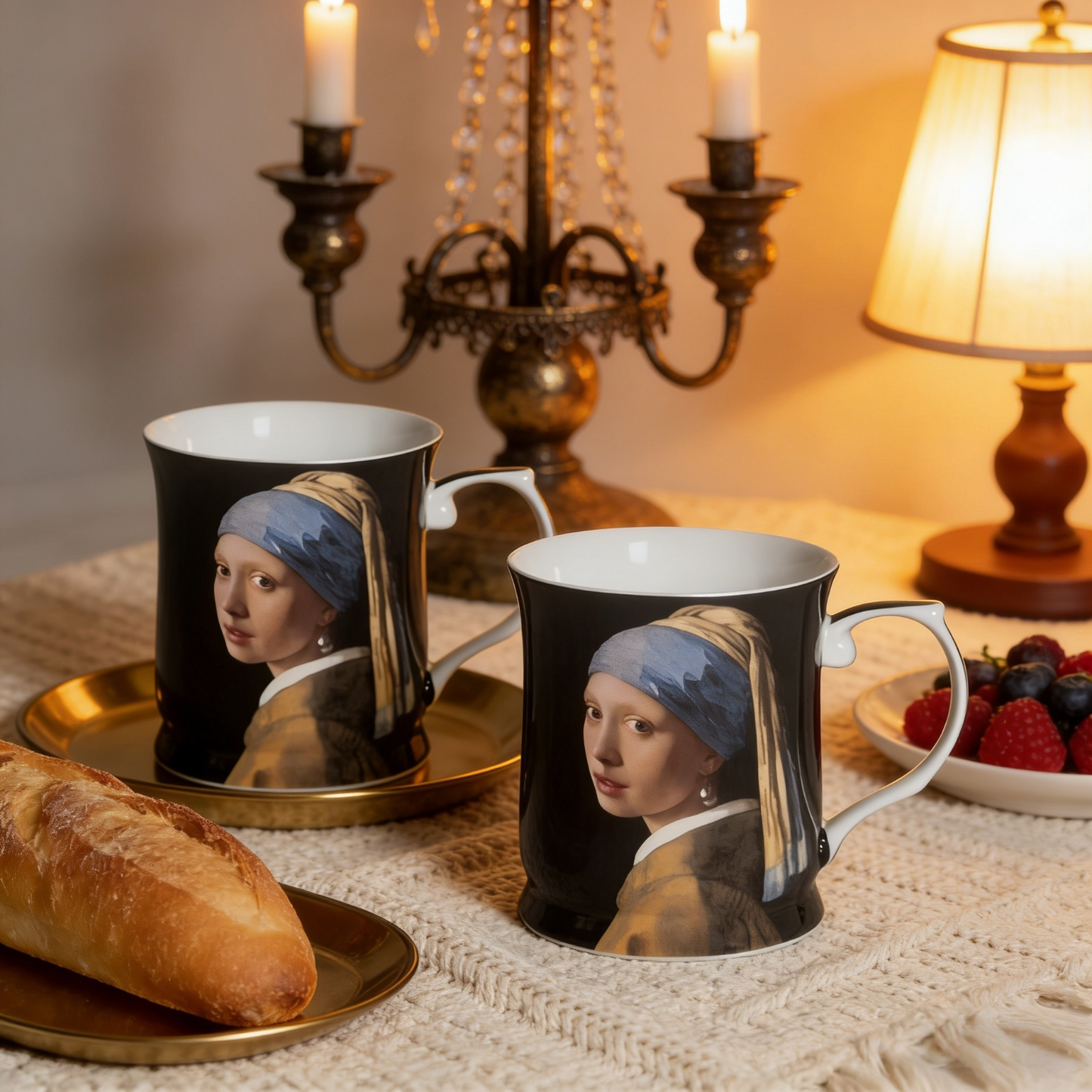 415cc Fine Porcelain Art Mug Classic Masterpiece Style Coffee Tea Cup Decor Gift # CW1696