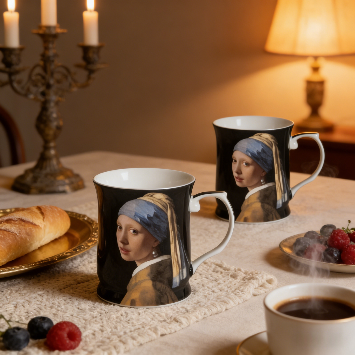 415cc Fine Porcelain Art Mug Classic Masterpiece Style Coffee Tea Cup Decor Gift # CW1696