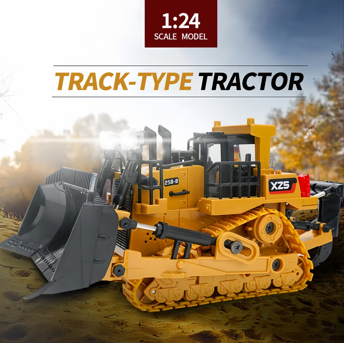 Remote Control Bulldozer Truck Tipper Loader Light & Sound RC Toy Boys Gift