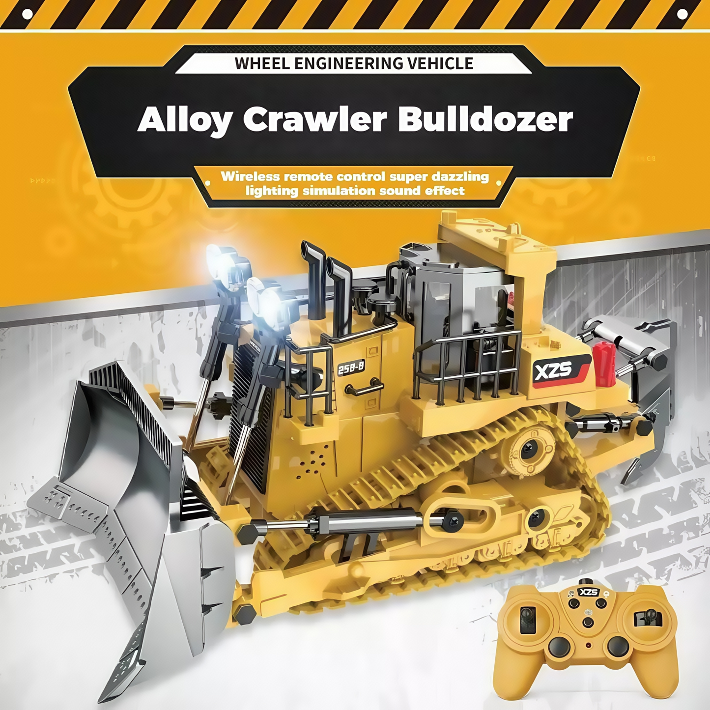 Remote Control Bulldozer Truck Tipper Loader Light & Sound RC Toy Boys Gift