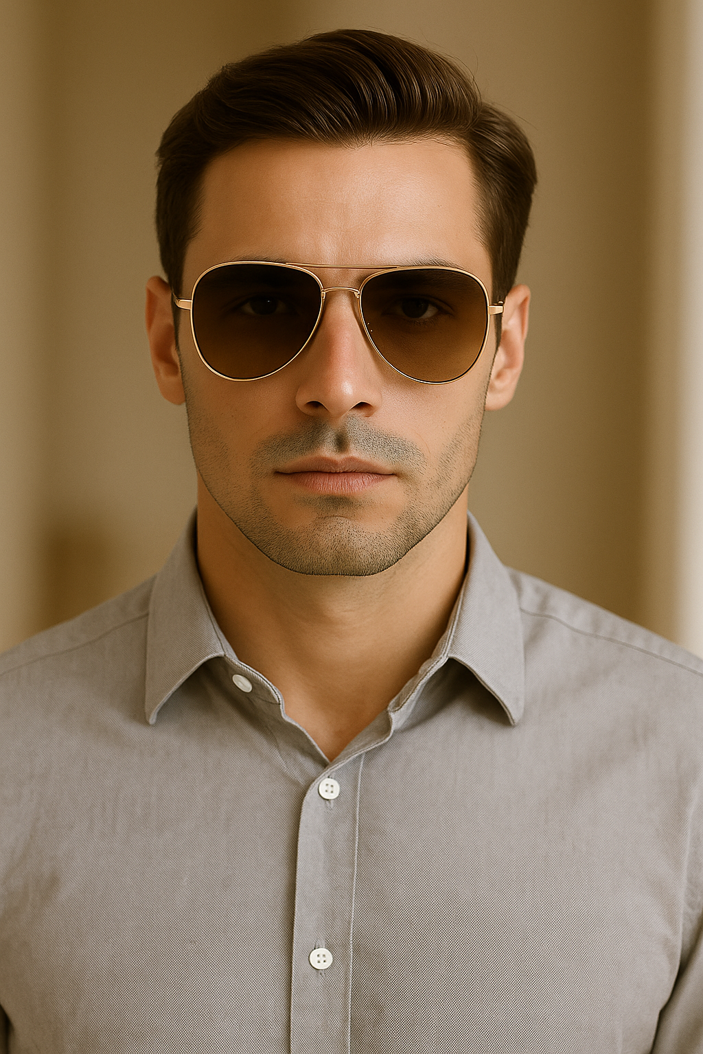 Men Polarized Aviator Sunglasses Lightweight UV400 Anti Glare Double Beam Design # JS8509
