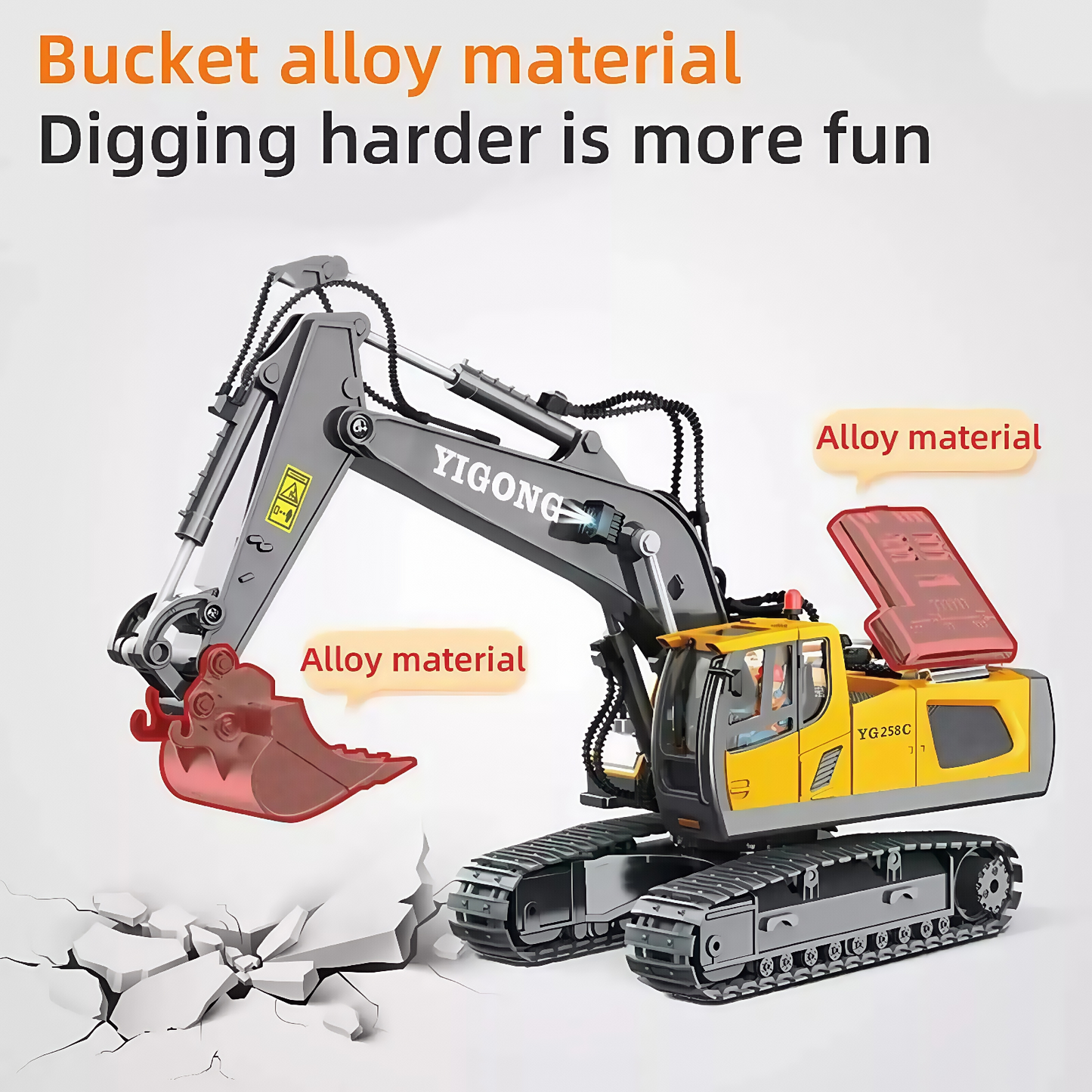 Construction Vehicle RC Toy Excavator Crawler Bulldozer Dump Truck Tipper Loader