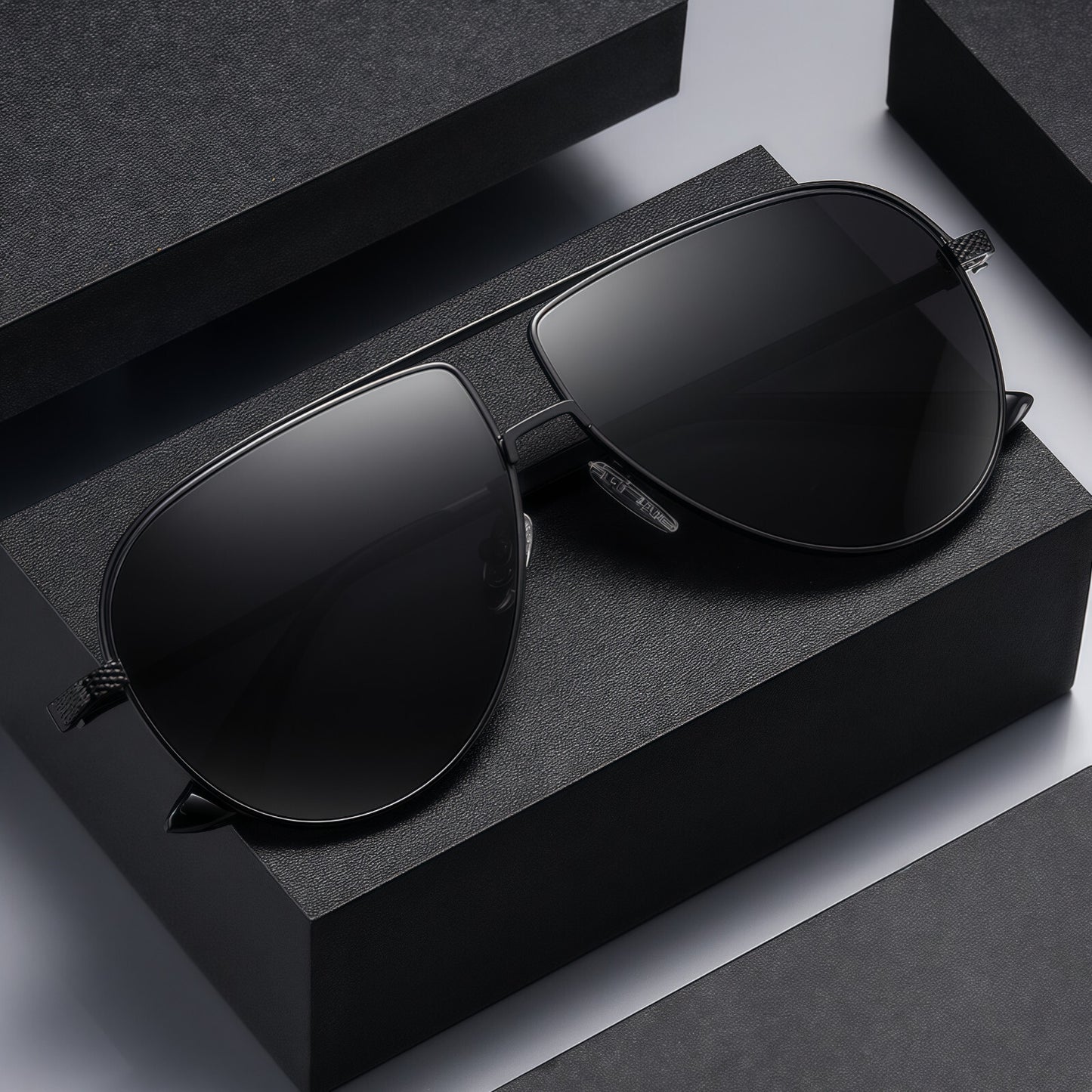 Men Flexible Temples Polarized Aviator Double Beam Anti-Glare Driving Sunglasses # JS8540