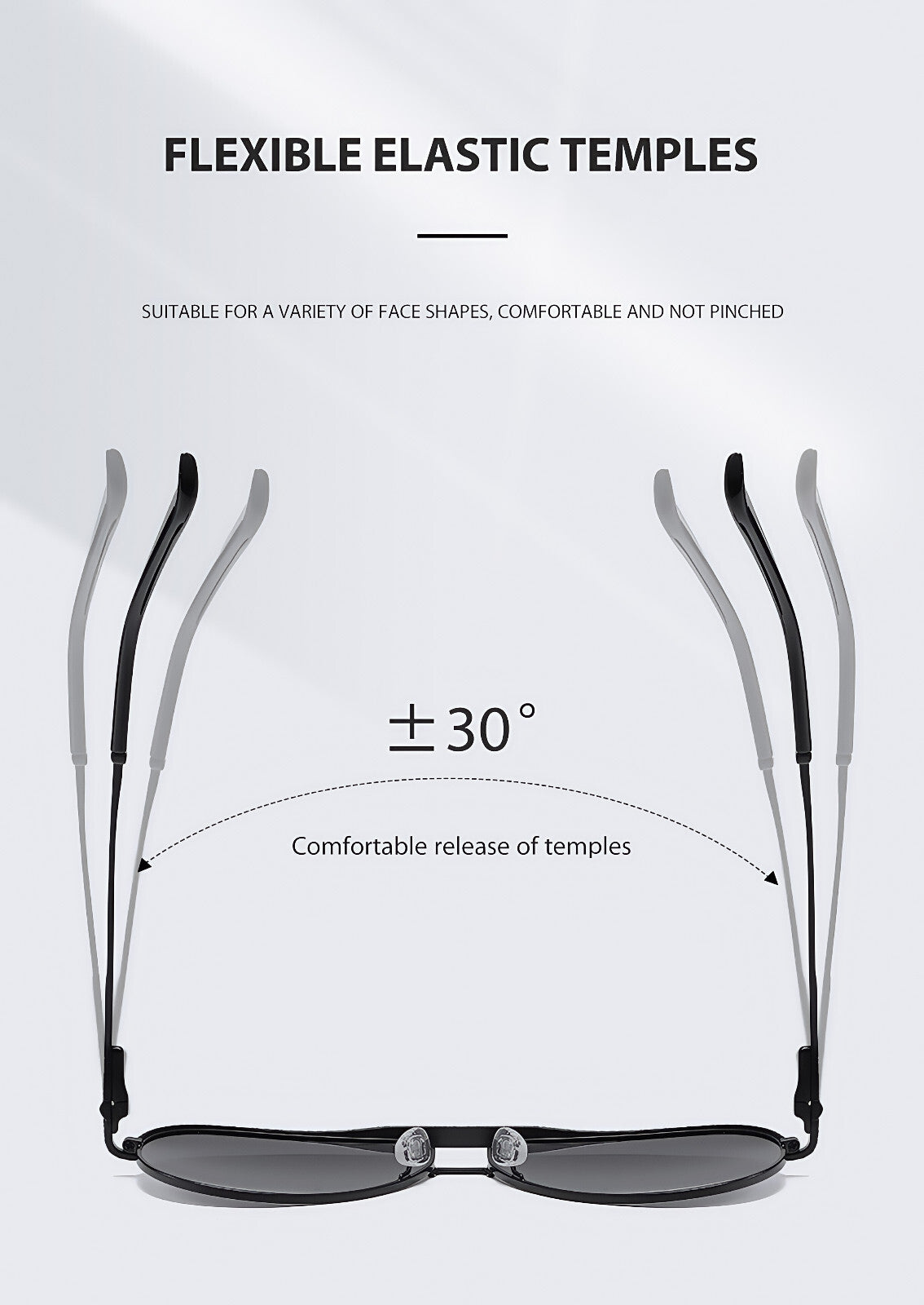 Men Flexible Temples Polarized Aviator Double Beam Anti-Glare Driving Sunglasses # JS8540