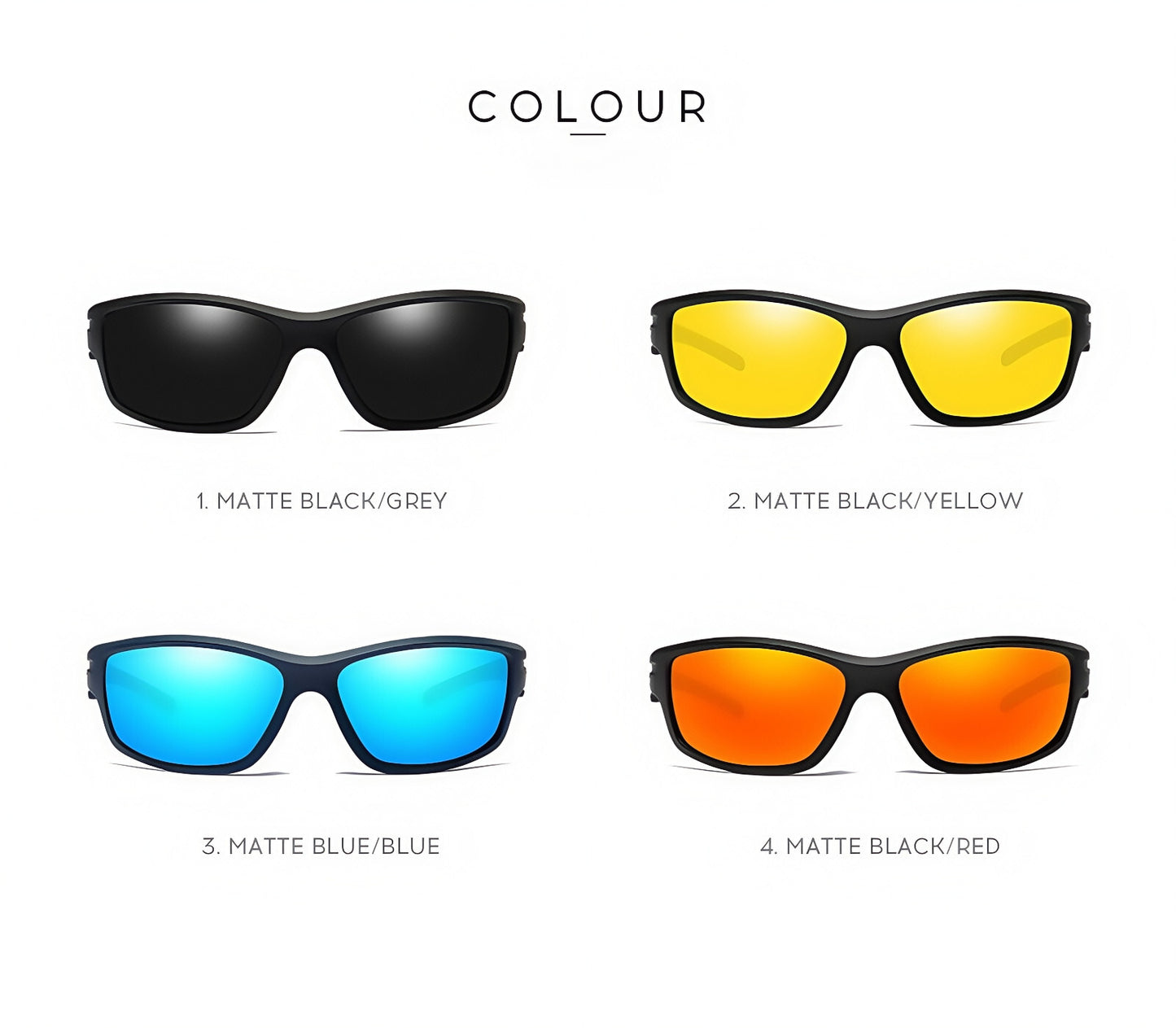 Men HD Polarized UV400 Anti-Glare Wrap Around Sports Driving Sunglasses Cycling # 201910