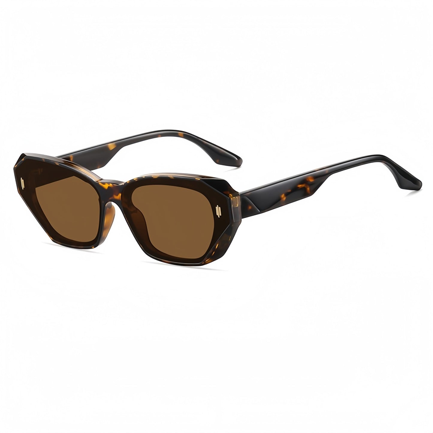 Women's Polarized Sunglasses Square Retro Rivet UV400 Anti-Glare Outdoor Driving # BC9103