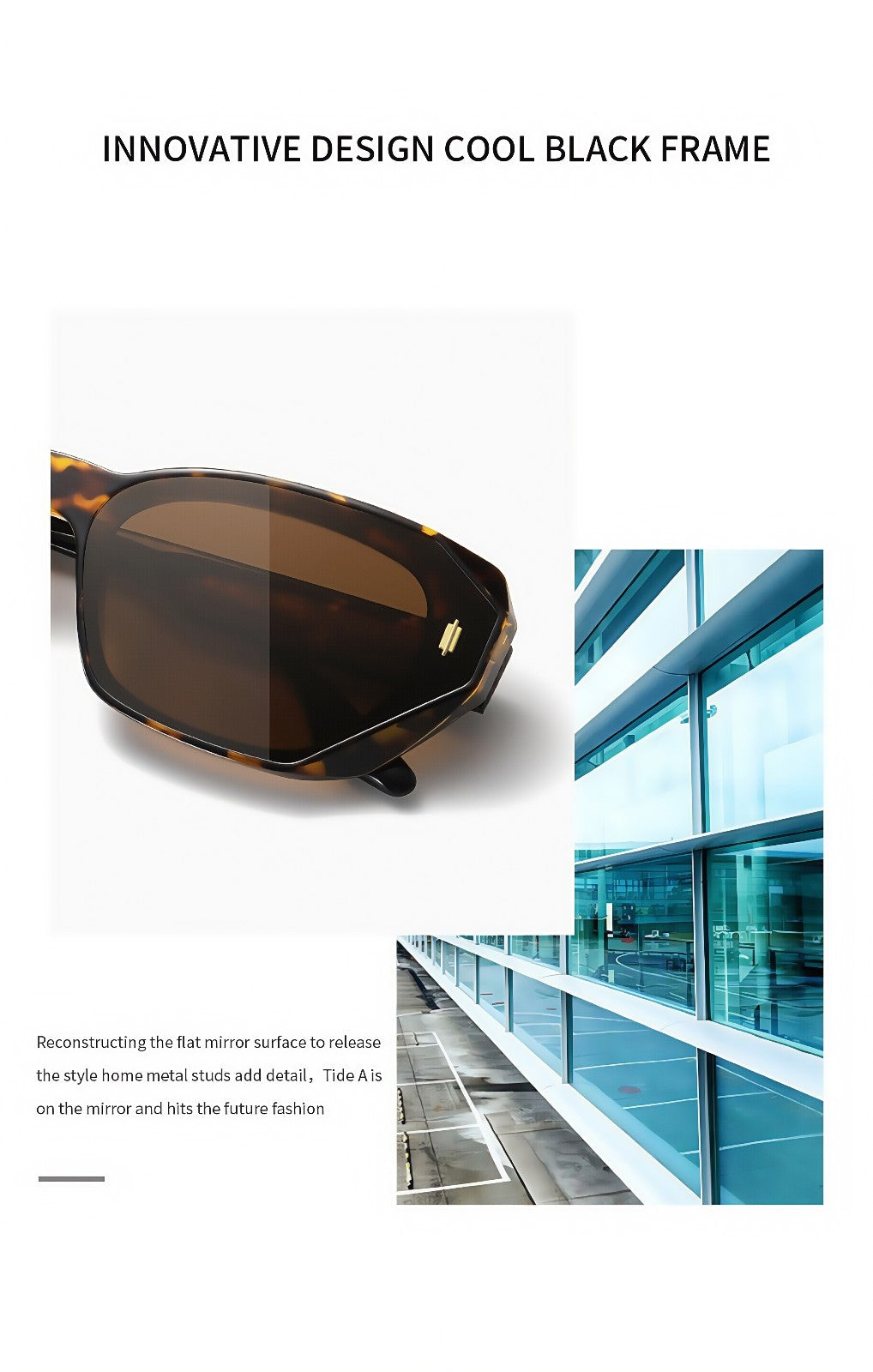 Women's Polarized Sunglasses Square Retro Rivet UV400 Anti-Glare Outdoor Driving # BC9103