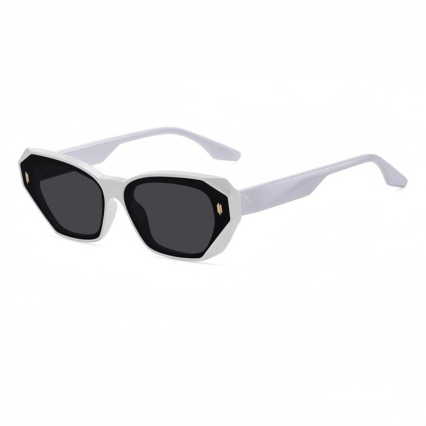 Women's Polarized Sunglasses Square Retro Rivet UV400 Anti-Glare Outdoor Driving # BC9103