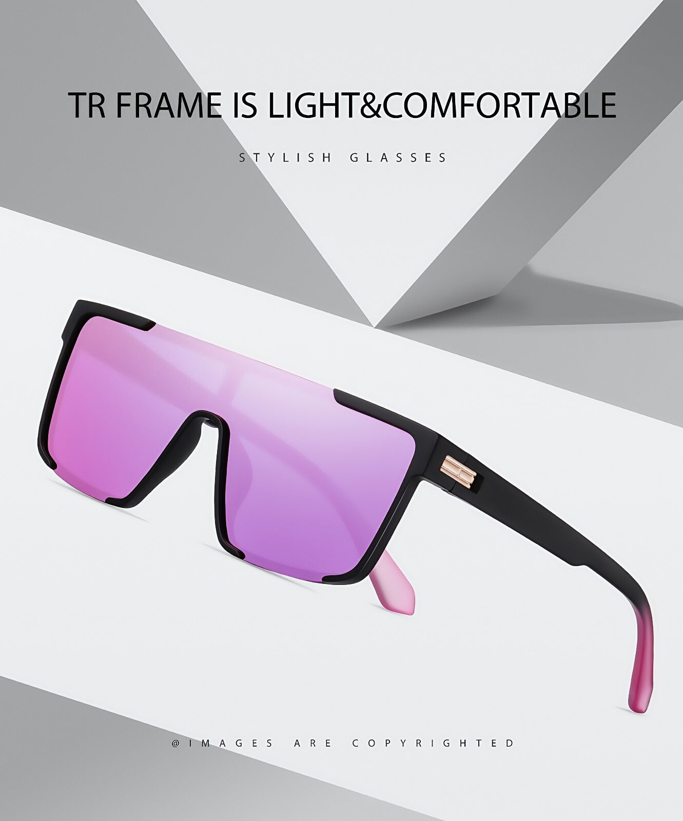 Women's Comfort Fit One-piece Shield Lens Streetwear Oversized Sports Sunglasses # TR7543