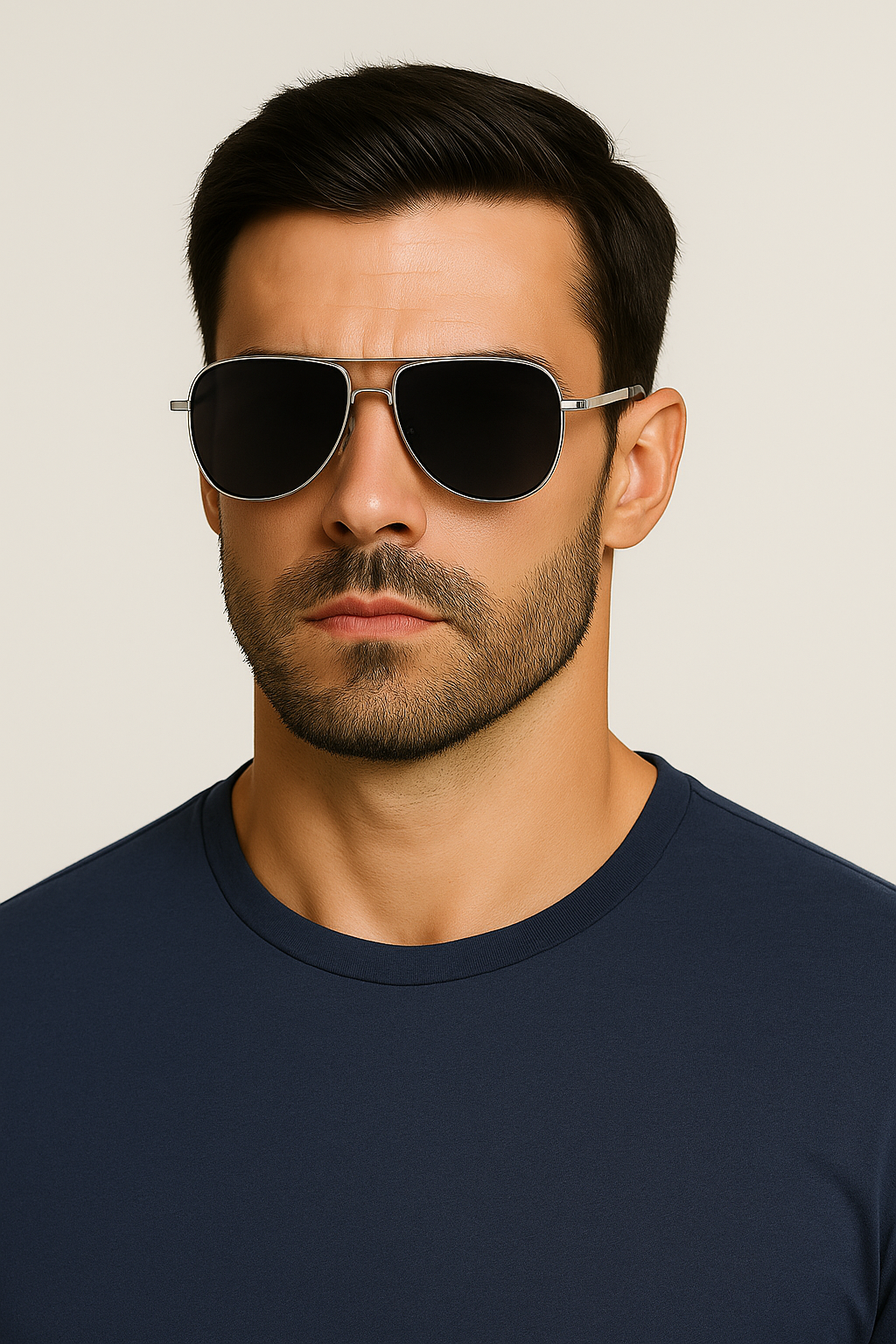 Men Flexible Temples Polarized Aviator Double Beam Anti-Glare Driving Sunglasses # JS8540