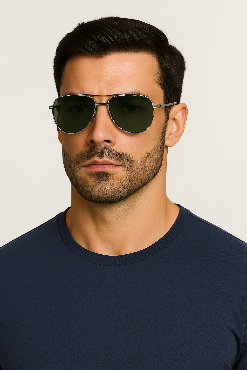 Men Flexible Temples Polarized Aviator Double Beam Anti-Glare Driving Sunglasses # JS8540