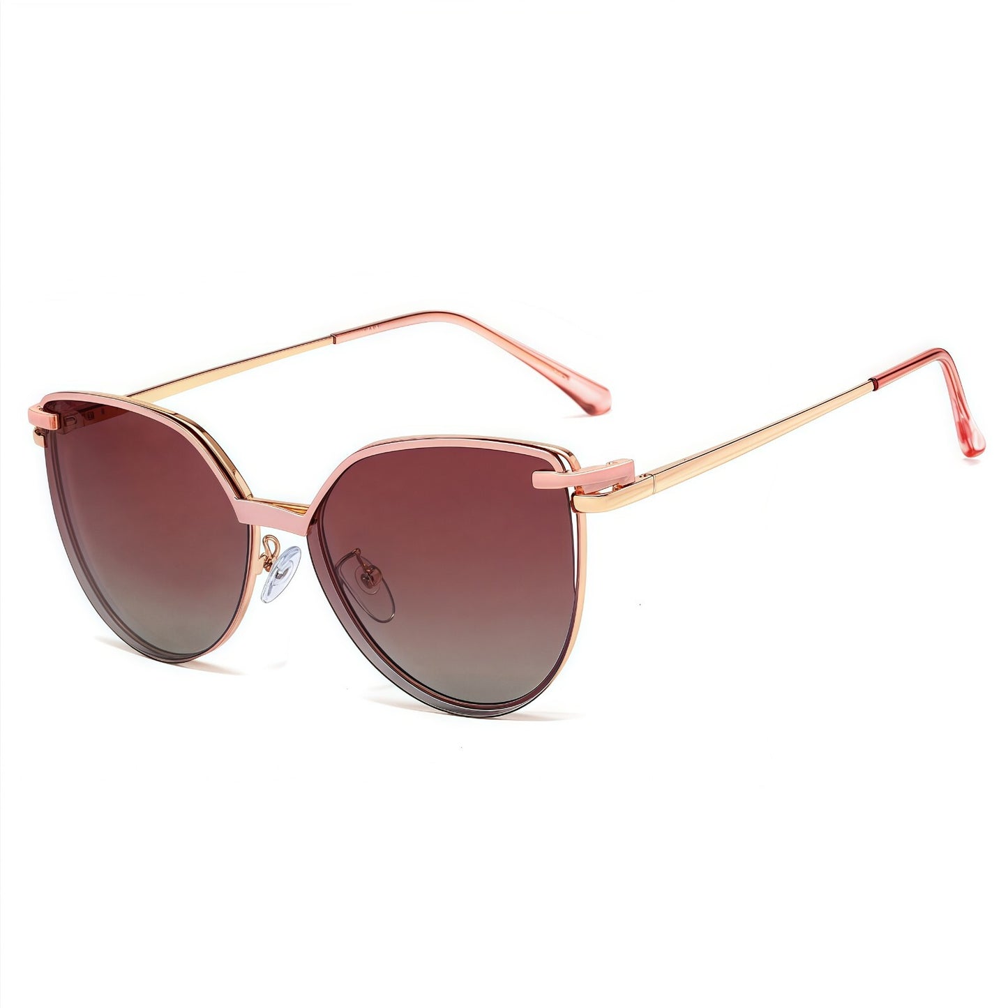 Women Cat Eye 2-in-1 Anti Blue Light UV400 Magnetic Clip-On Polarized Sunglasses # 95802