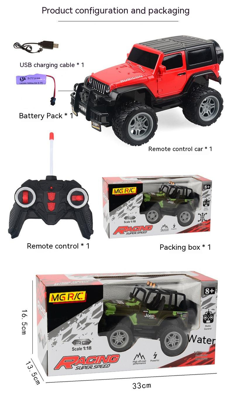 4WD Remote Control Buggy High Speed Racing Electric Light 1:18 Toy Car Alloy