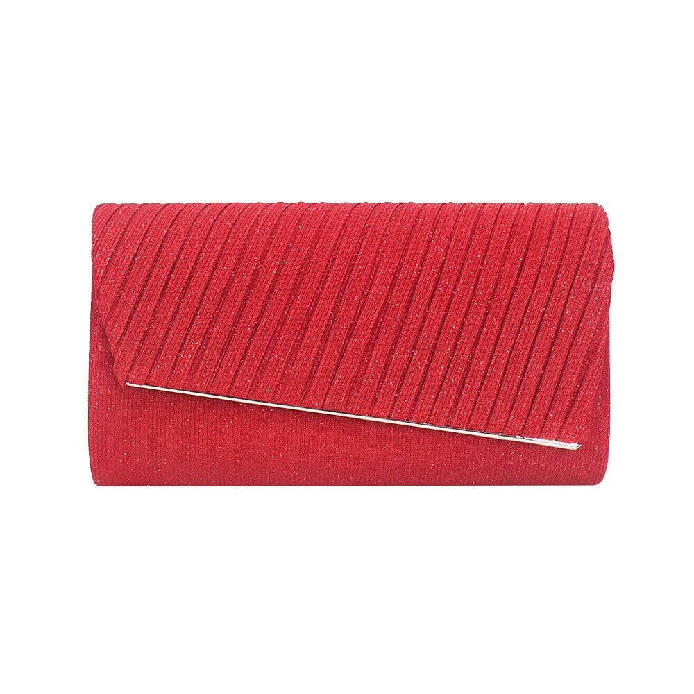 Women Shining Satin Ladies Wedding Bridal Chain Handbag Sparkly Evening Clutch