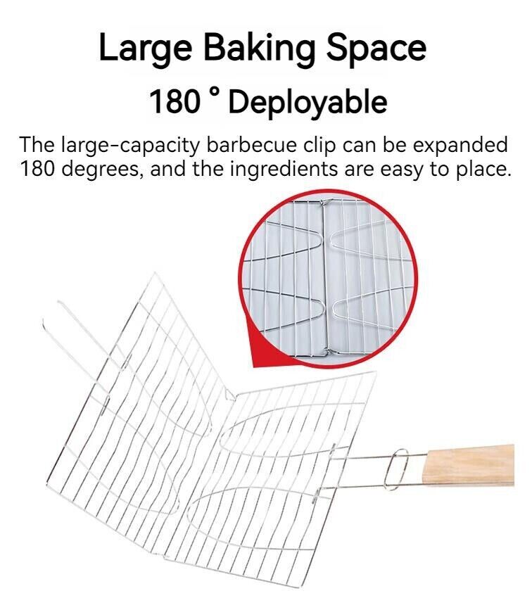 Outdoor BBQ Clips Durable Tools Thick Camping Cooking Net Grilled Fish Tong