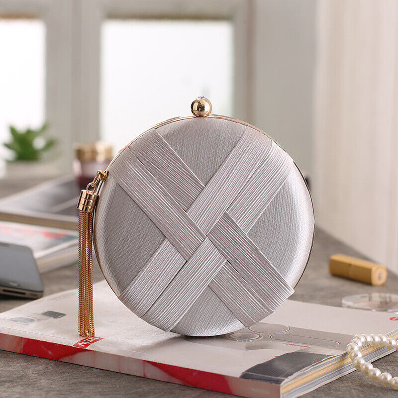 New Fashion Ladies Knit Wedding Bridal Evening Party Clutch Chain Handbag Bag