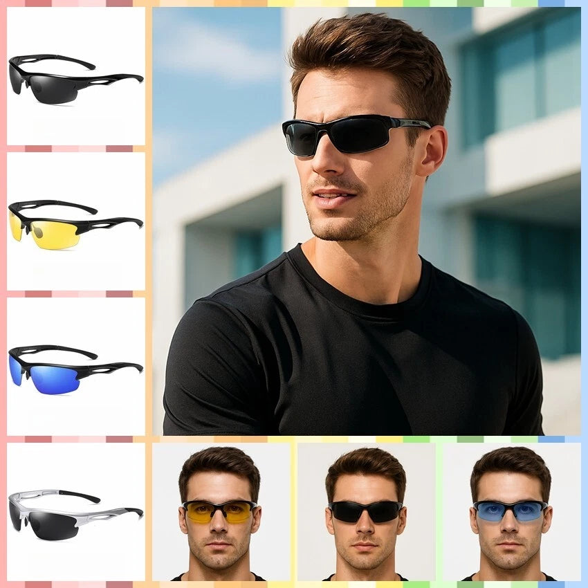 Men's Polarized Wrap Around Sports Sunglasses Running Driving Outdoor Activities # 6916