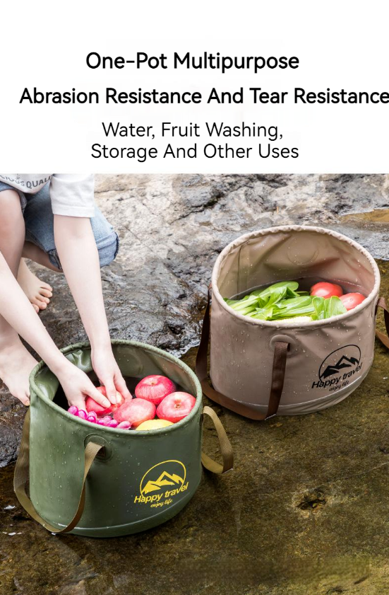 Outdoor Portable Foldable Wash Basin Travel Camping Fishing Foot Soaking Bucket