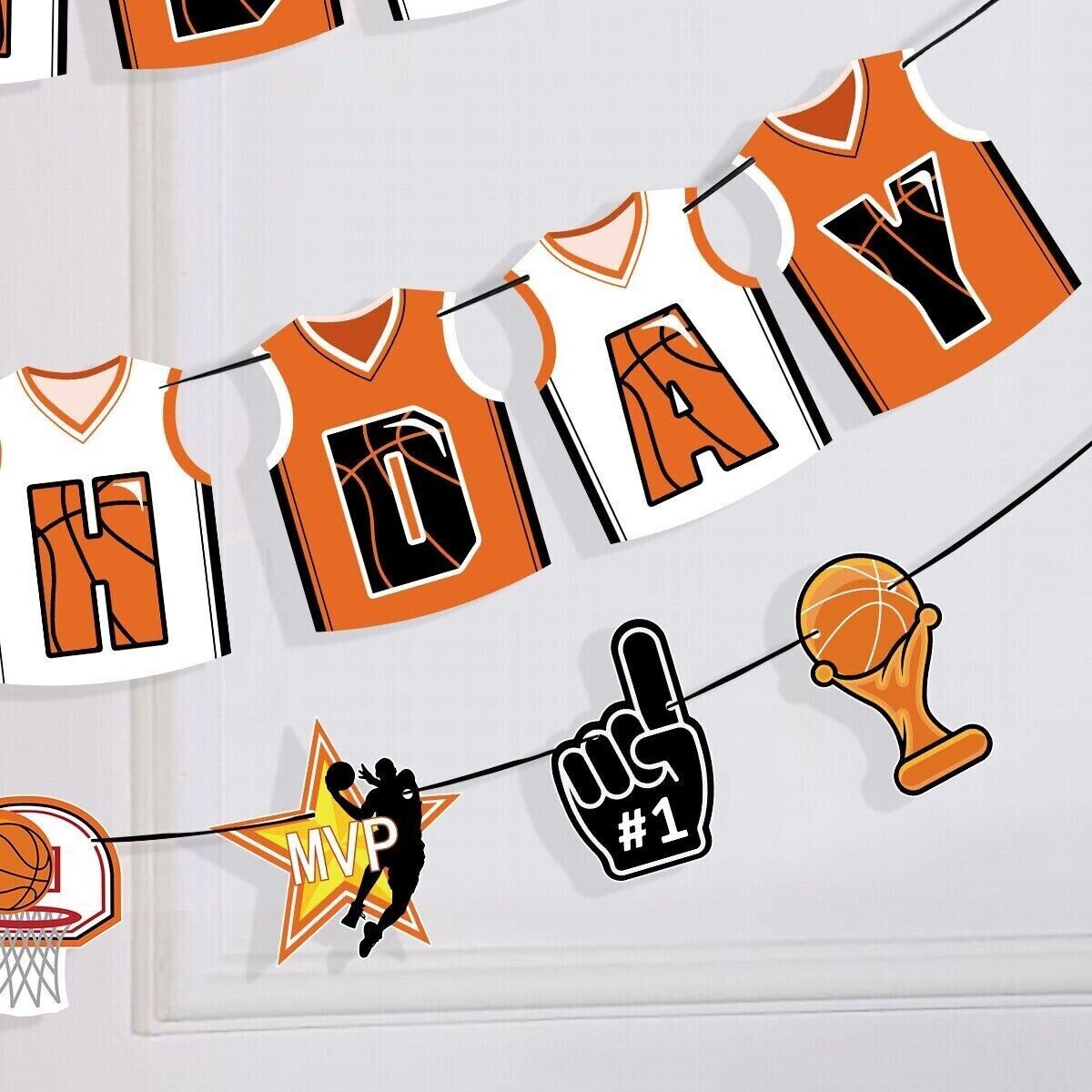 Basketball Theme NBA Jersey Birthday Pull Flag Cake Insert Card Party Decoration