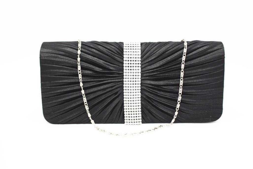 NEW Shining Satin Chain Handbag Ladies Evening Clutch Bag Wedding Bridal