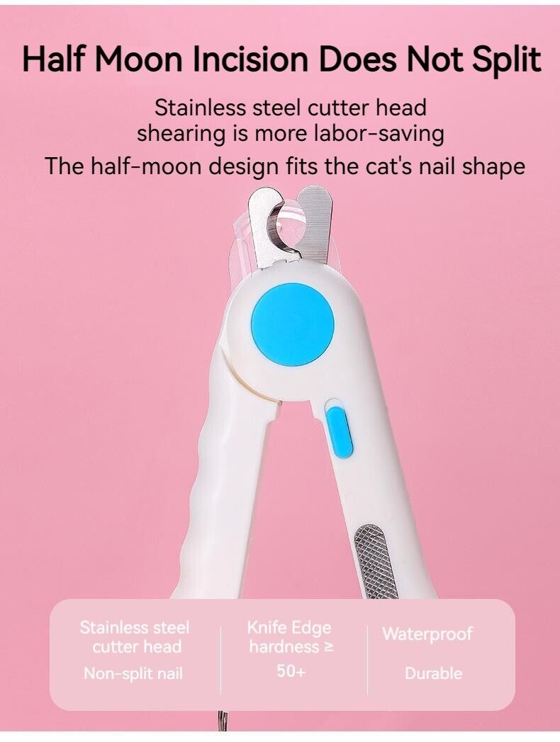 Cat Dog Nail Sharpener Nail Clippers Pet Grooming Cleaning Supplies LED Lights