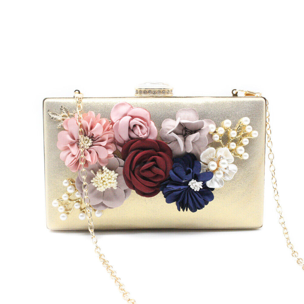 Women Ladies Evening Clutch Dinner Bag Purse Wedding Party Bridal Chain Handbag