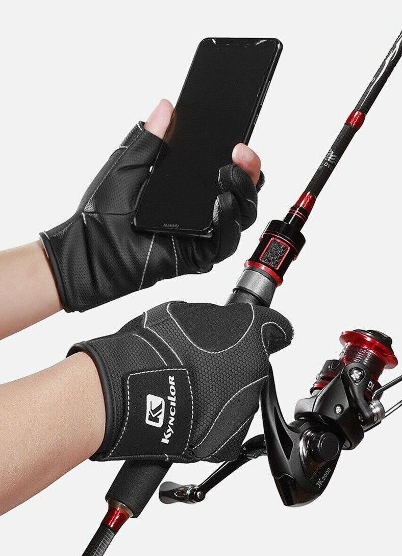Anti-Slip 3 Finger Cut Fingerless M L XL Hunting Hiking Shooting Fishing Gloves
